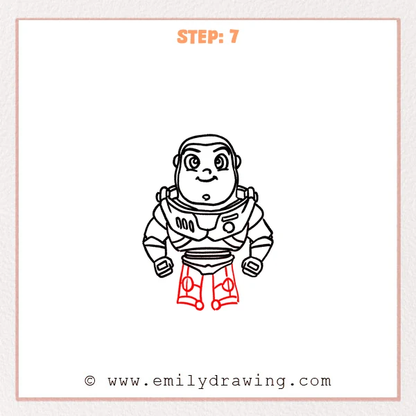 how to draw a buzz lightyear - Step 7